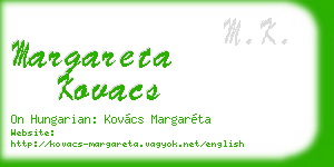margareta kovacs business card