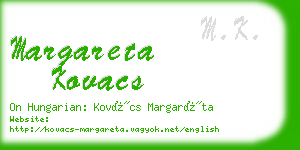 margareta kovacs business card
